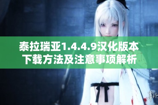 泰拉瑞亚1.4.4.9汉化版本下载方法及注意事项解析