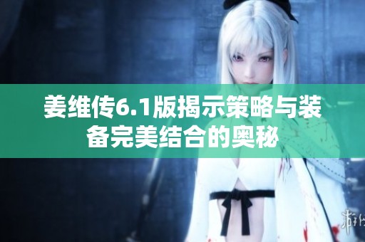 姜维传6.1版揭示策略与装备完美结合的奥秘