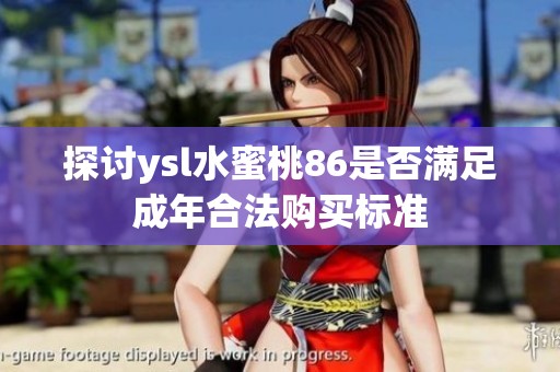 探讨ysl水蜜桃86是否满足成年合法购买标准