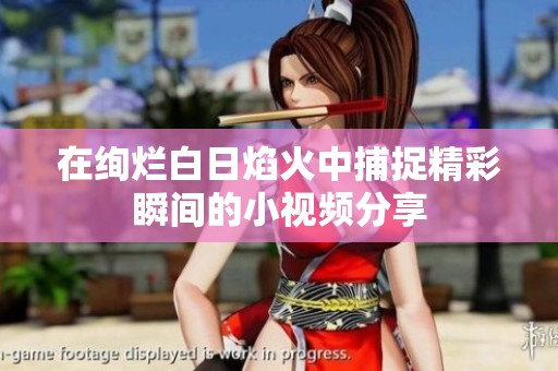 在绚烂白日焰火中捕捉精彩瞬间的小视频分享