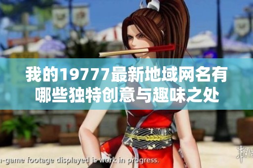 我的19777最新地域网名有哪些独特创意与趣味之处