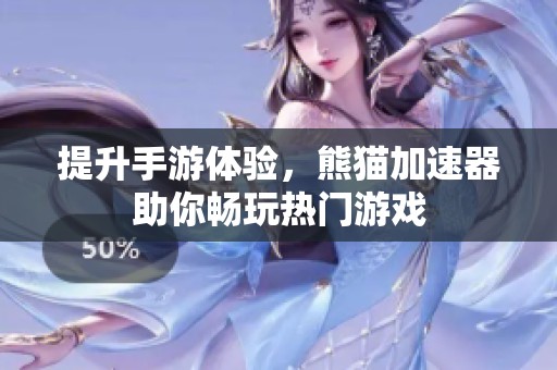 提升手游体验，熊猫加速器助你畅玩热门游戏