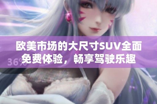 欧美市场的大尺寸SUV全面免费体验，畅享驾驶乐趣