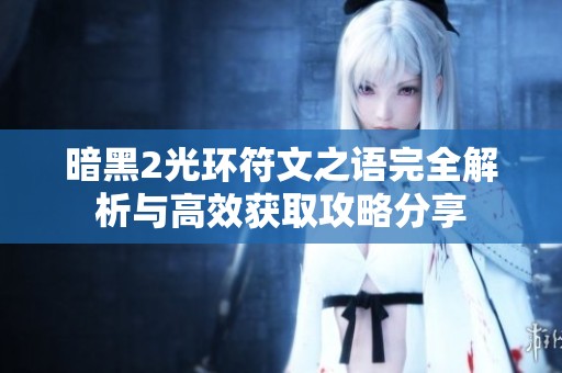 暗黑2光环符文之语完全解析与高效获取攻略分享