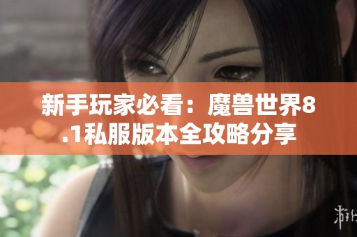 新手玩家必看：魔兽世界8.1私服版本全攻略分享