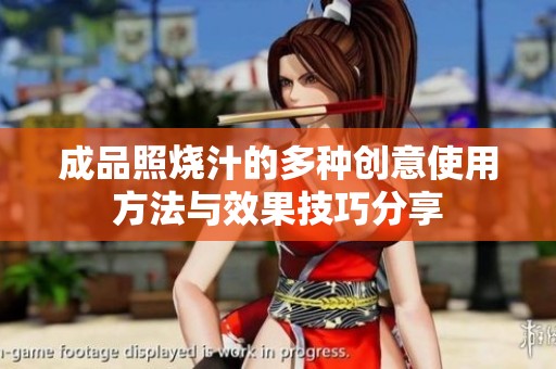 成品照烧汁的多种创意使用方法与效果技巧分享