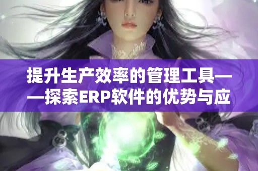 提升生产效率的管理工具——探索ERP软件的优势与应用