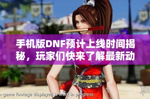 手机版DNF预计上线时间揭秘，玩家们快来了解最新动态！