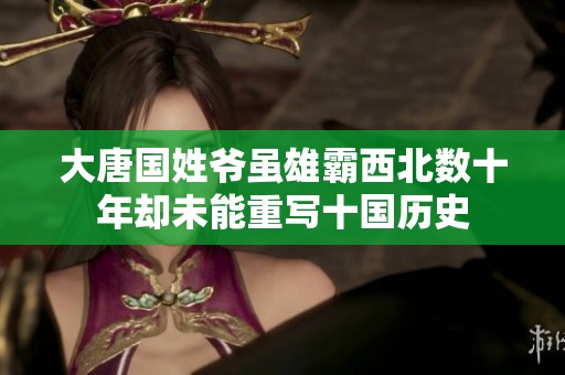 大唐国姓爷虽雄霸西北数十年却未能重写十国历史