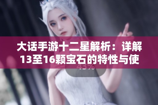 大话手游十二星解析：详解13至16颗宝石的特性与使用技巧