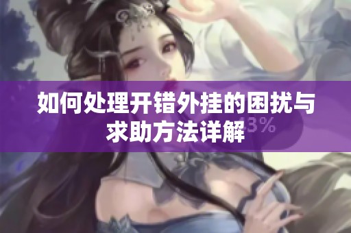 如何处理开错外挂的困扰与求助方法详解