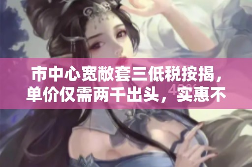 市中心宽敞套三低税按揭，单价仅需两千出头，实惠不容错过