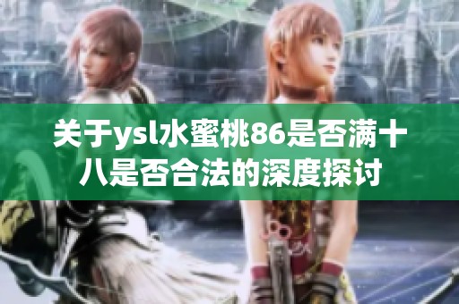 关于ysl水蜜桃86是否满十八是否合法的深度探讨