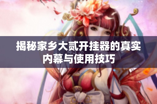 揭秘家乡大贰开挂器的真实内幕与使用技巧