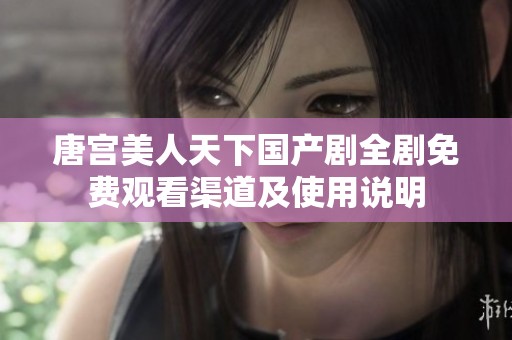 唐宫美人天下国产剧全剧免费观看渠道及使用说明