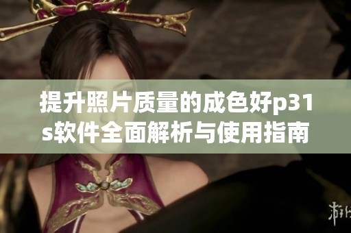 提升照片质量的成色好p31s软件全面解析与使用指南