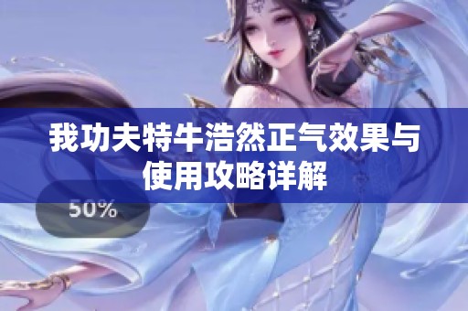 我功夫特牛浩然正气效果与使用攻略详解