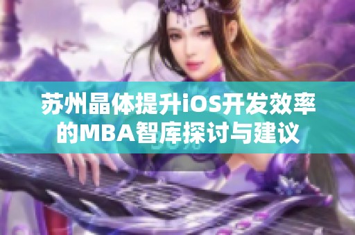 苏州晶体提升iOS开发效率的MBA智库探讨与建议