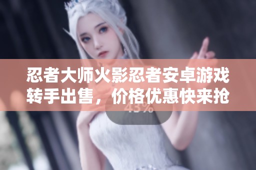 忍者大师火影忍者安卓游戏转手出售，价格优惠快来抢购
